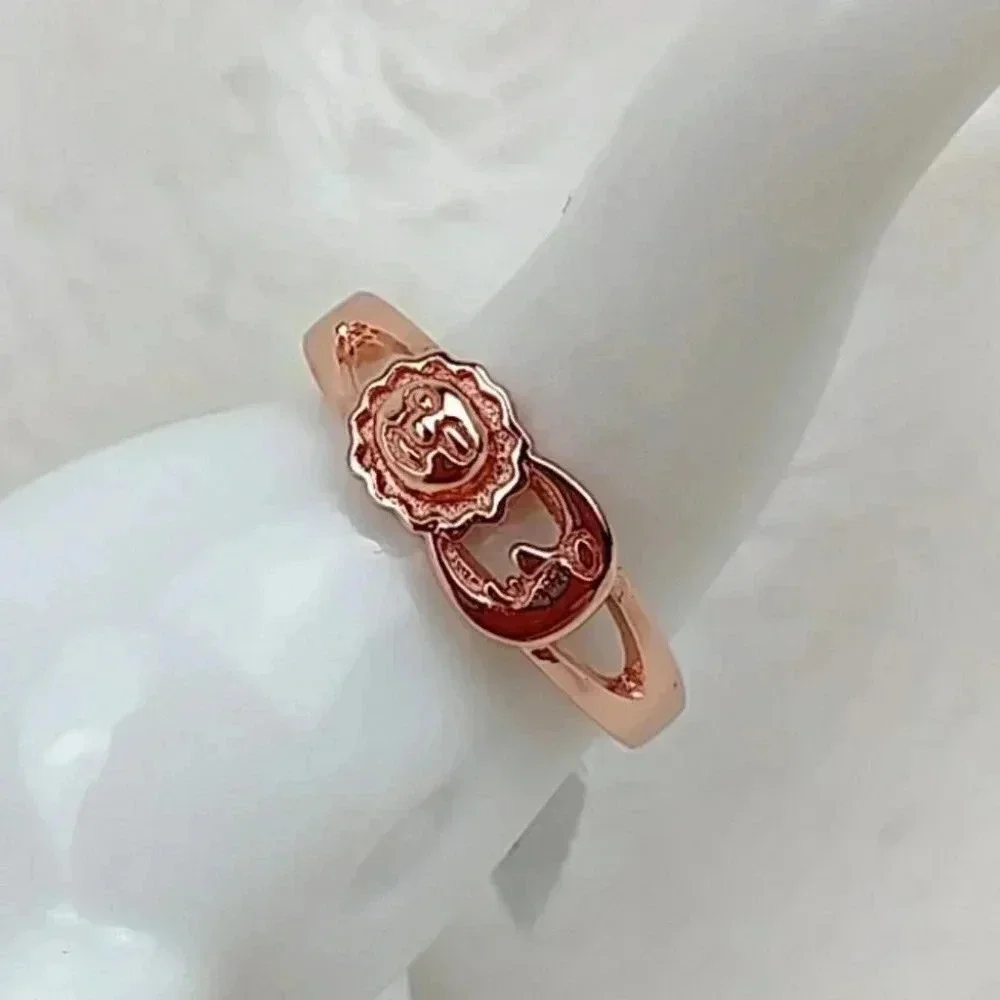 925 Sterling Silver Celestial Sun and Moon Rose Gold Tone Dainty Ring